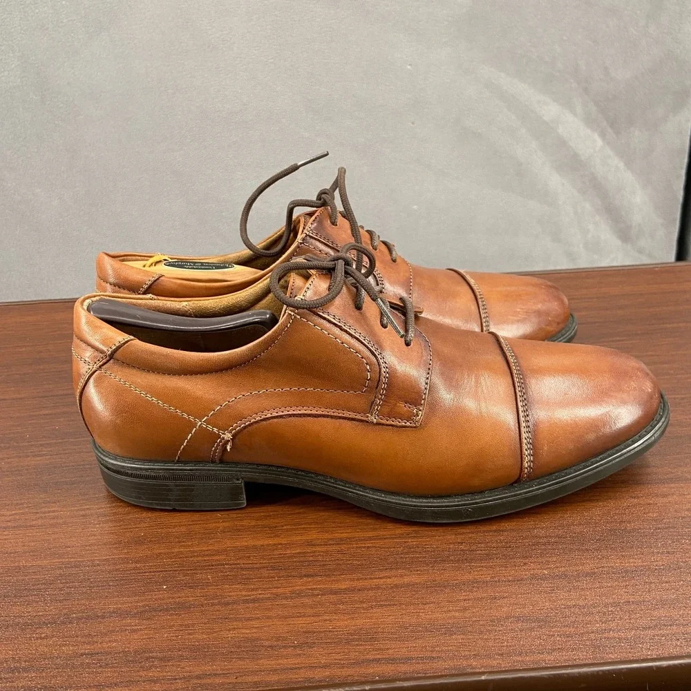 Florsheim Medfield 11578 Mens 8.5 3E Dress Shoes Cognac Leather Cap Toe Oxford